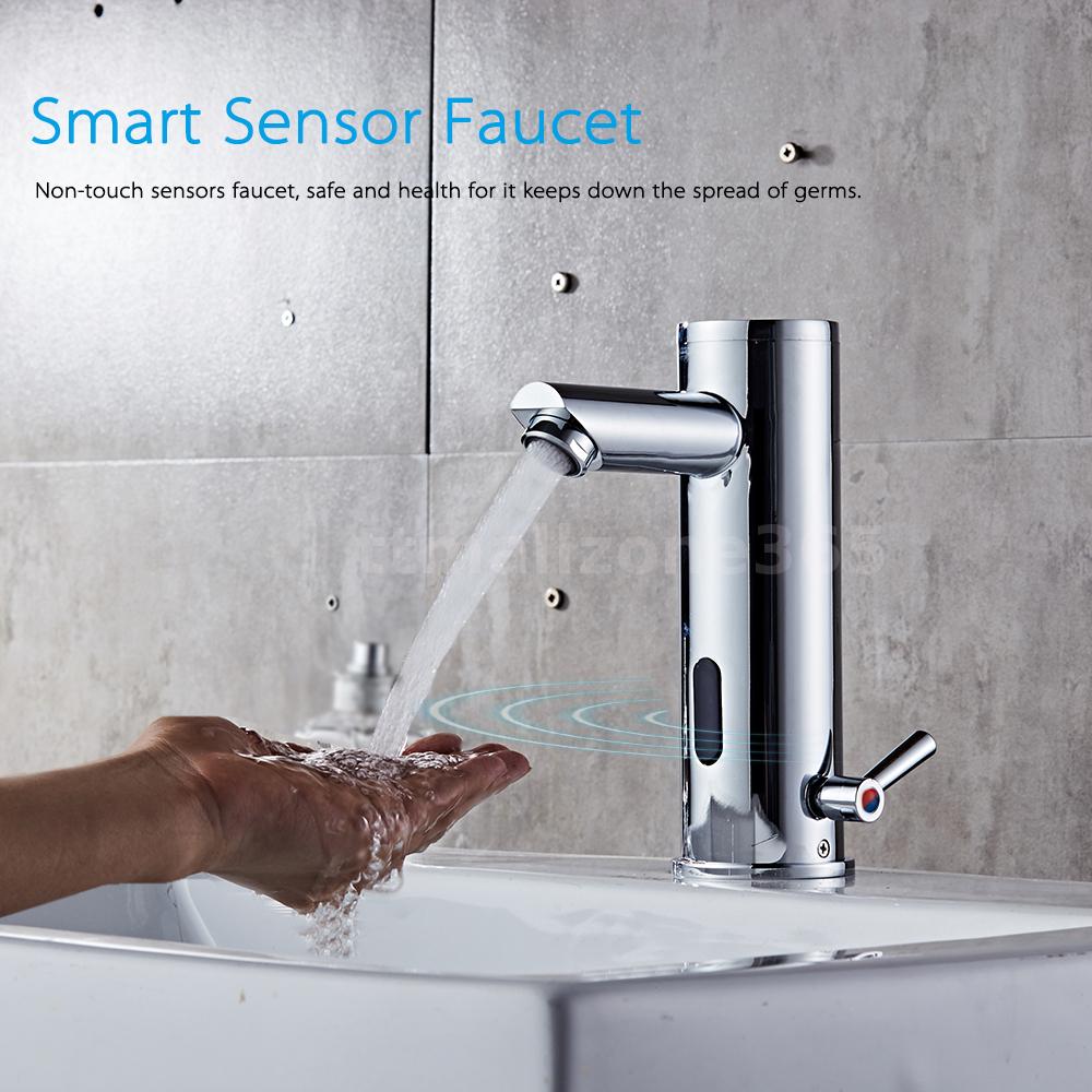 Details About Automatic Sensor Induction Copper Hot Cold Water Mixer Sink Faucet Tap New E5q9